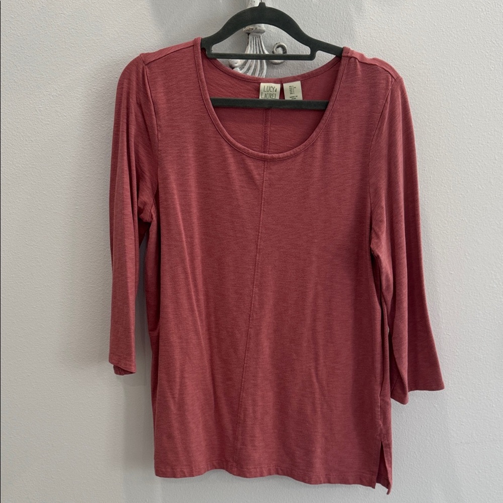 Lucy Women's 3/4 Sleeve Top - Dusty Pink